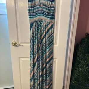 Veronica M multi colored maxi dress size M